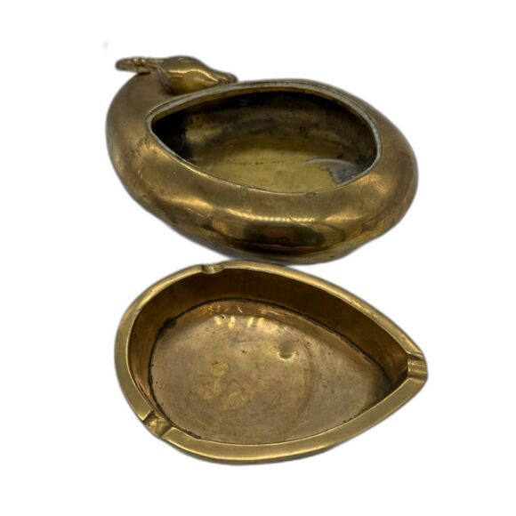 Dolbi Brass 2-Piece Dish Ram Sheep Wildlife Jewelry Dish Ashtray Centerpiece - Picture 3 of 16